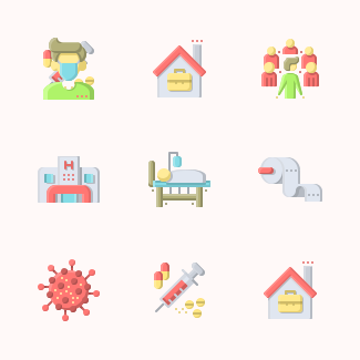 Corona Outbreak (Flat) icons pack