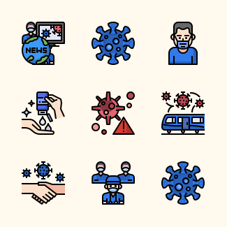 Coronavirus And Economy icons pack