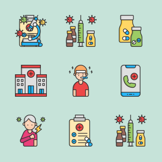 Coronavirus icons pack