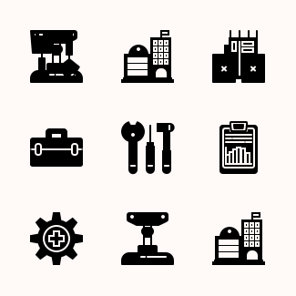 Filled Construction icons pack