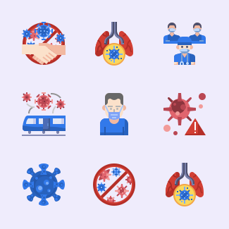 Coronavirus And Economy icons pack