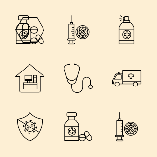 Medical coronavirus icons pack