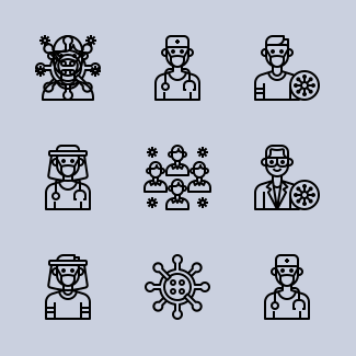 Coronavirus icons pack
