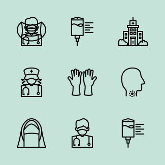 Covid 19 - Outline icons pack
