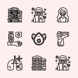 Coronavirus Covid-19 icons pack
