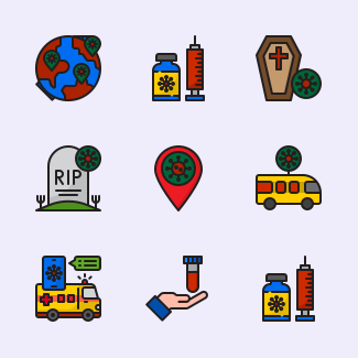 Corona virus icons pack