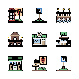 City Elements Filledoutline icons pack