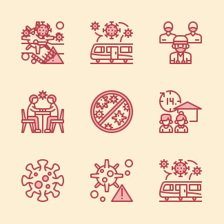 Coronavirus And Economy icons pack