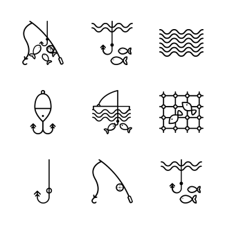 Fishing icons pack