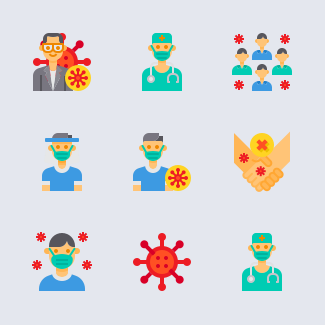 Coronavirus icons pack