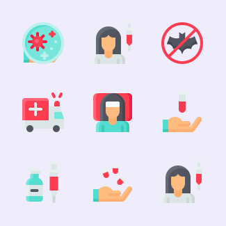 Coronavirus (flat) icons pack