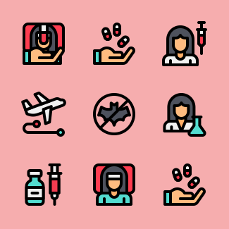 Coronavirus (filled) icons pack