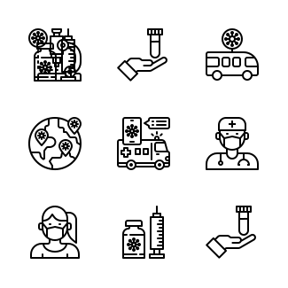 Corona virus icons pack