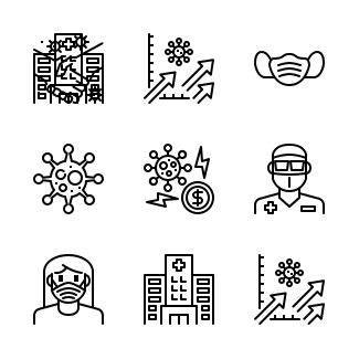 Coronavirus Outline icons pack