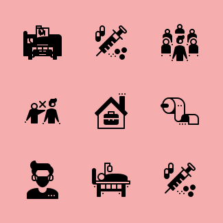 Corona Outbreak (Glyph) icons pack