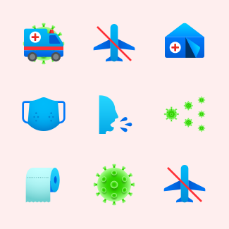 Coronavirus icons pack
