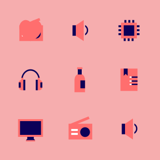 Vivid - Vibrant Solid Fill Flat Style icons pack