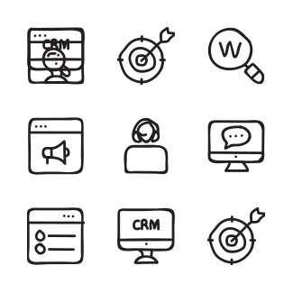 Online Marketing Hand Drawn vol 4 icons pack