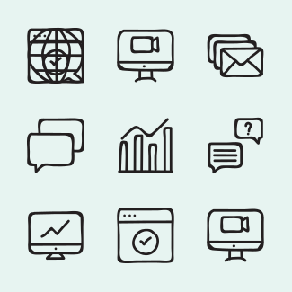 Online Marketing Hand Drawn vol 1 icons pack