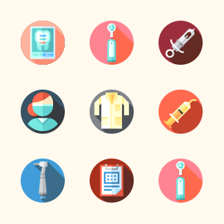 Dental care icons pack