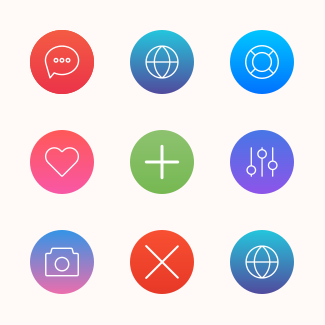 Gradient UI icons pack
