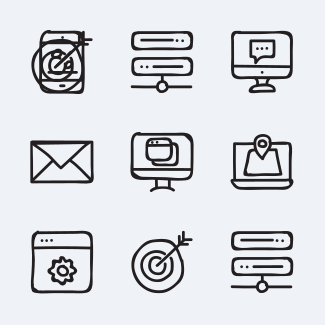 Online Marketing Hand Drawn vol 2 icons pack