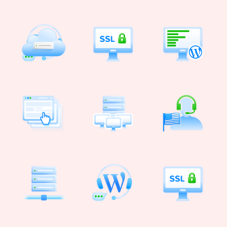 WHCompare Blue & Green Web Hosting icons pack