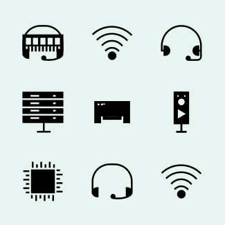 Computer Hardware Glyphs vol 2 icons pack