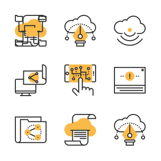 Cloud technology icons pack