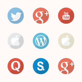 Social circle icons pack