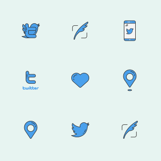 Twitter UI - Colored icons pack
