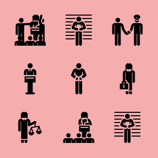 Justice and law icons pack