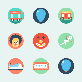 Circus icons pack