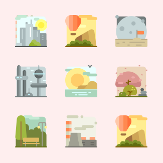 Landscapes icons pack
