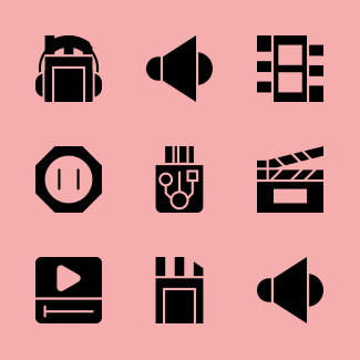 Multimedia icons pack