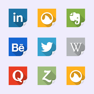 Social Network Page Curl Filled icons pack