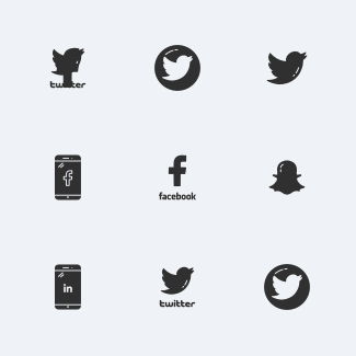 Popular Social Media - Glyph icons pack