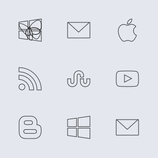 Social Media & Logos I Linear Black icons pack