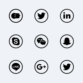 Rounded Social Media set icons pack