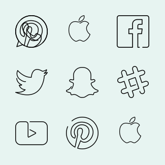 Continuous Line Media icons pack