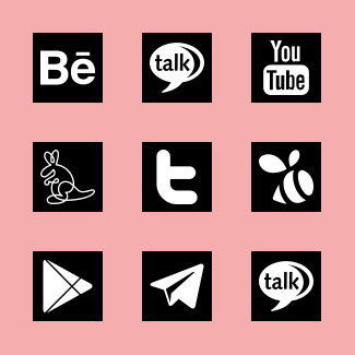 Social Black Buttons icons pack