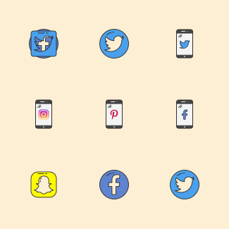 Popular Social Media - Colored icons pack