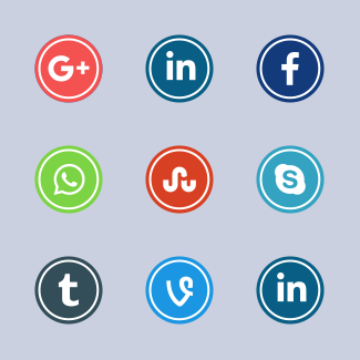 Colored social media set volume 1 icons pack