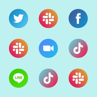 Social media flat color icons pack