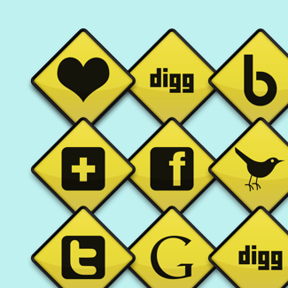 Yellow road sign icons pack