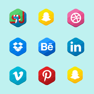 Social Network - Hexagonal icons pack