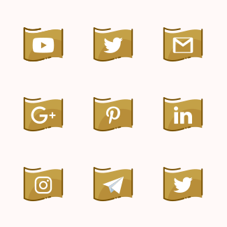 Social Media J.02 Gold icons pack