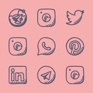 Social Media Outlined icons pack