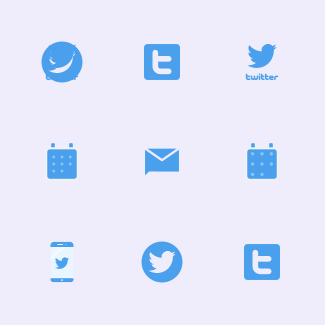 Twitter UI - Flat icons pack