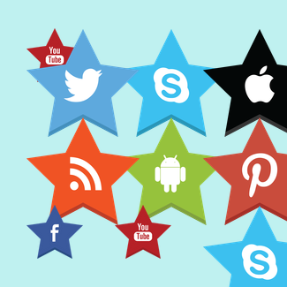 Social stars icons pack